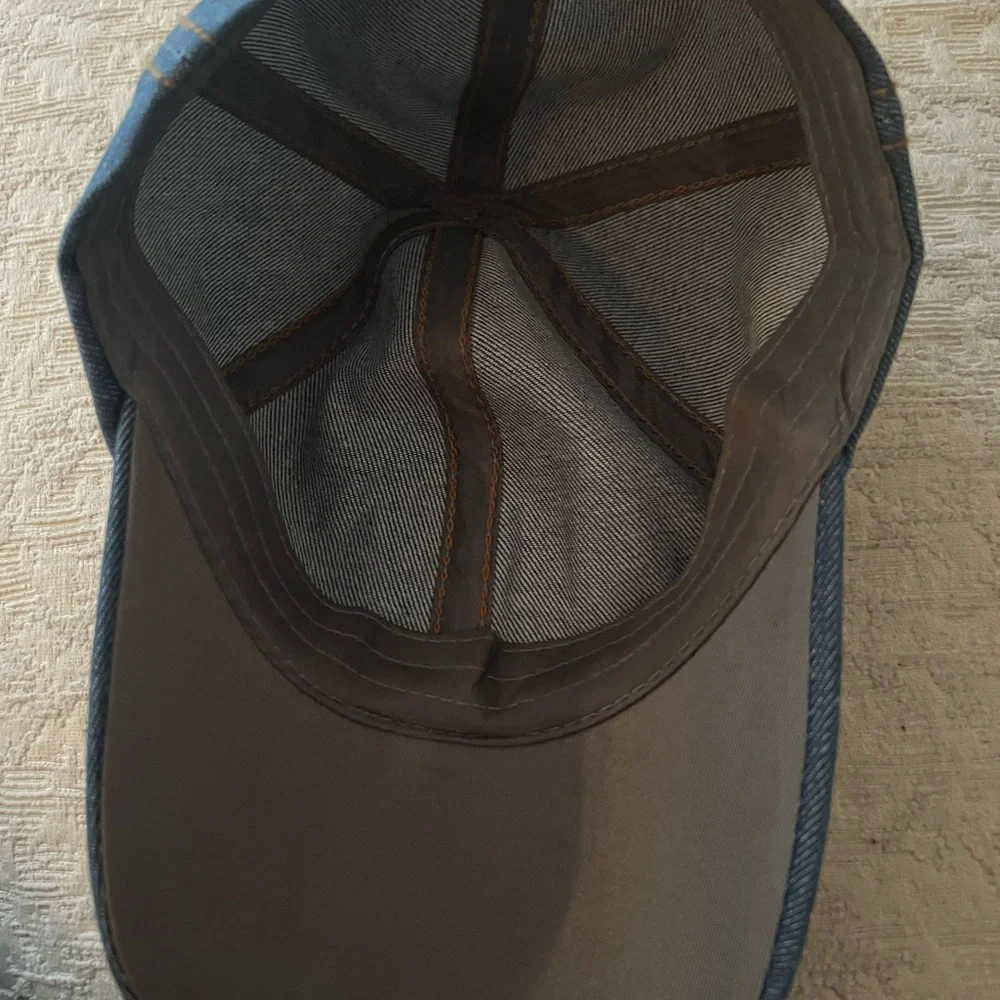 NoLLia denim and rhinestones Logo statement  fashion baseball cap one size fits